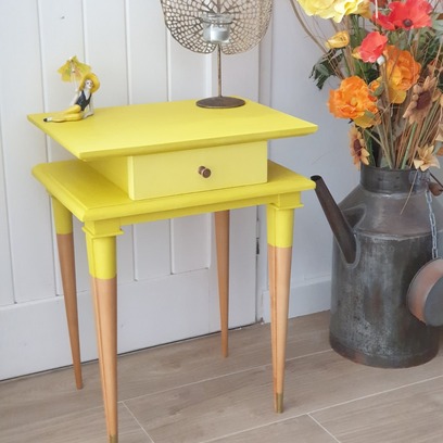 Vente avec paiement en ligne: Table de chevet jaune "Lucie"