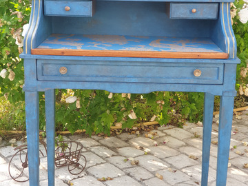 Vente avec paiement en ligne: Secrétaire bleu et or "Ludwig"