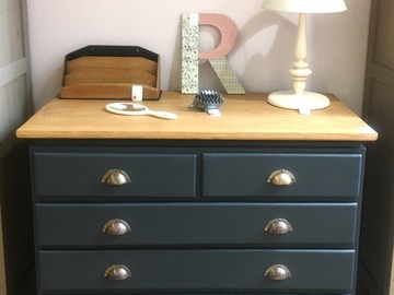 Vente avec paiement en ligne: Commode noire carbone et bois