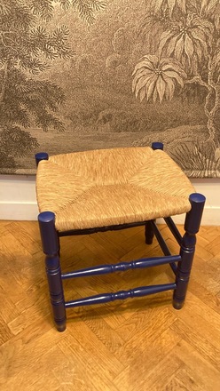 Grand Tabouret Breton bleu nuit