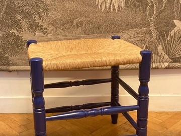 Vente avec paiement en ligne: Grand Tabouret Breton bleu nuit
