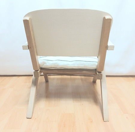 Chaise fauteuil enfant vintage bois et blanc