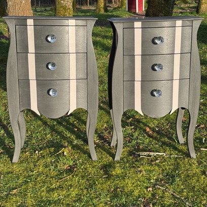Vente avec paiement en ligne: Paire de chevets gris anthracite et blanc