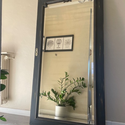 Vente avec paiement en ligne: Miroir Léo noir et patine or 