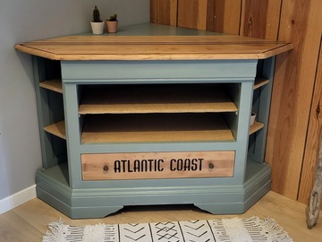 Vente avec paiement en ligne: Buffet d'angle bleu et bois