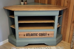 Vente avec paiement en ligne: Buffet d'angle bleu et bois