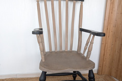 Vente avec paiement en ligne: Chaise ancienne château restaurée fauve noir