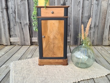 Vente avec paiement en ligne: Table d'appoint/chevet noyer brut et noir extra mat