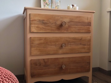 Vente avec paiement en ligne: Commode vintage année 50 couleur pêche