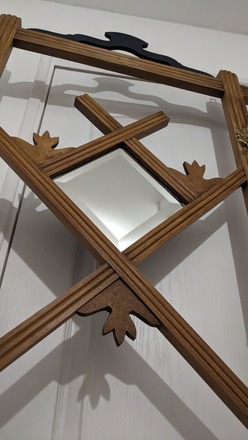 Ancien vestiaire art déco en bois bleu marine pour entrée