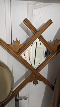 Ancien vestiaire art déco en bois bleu marine pour entrée