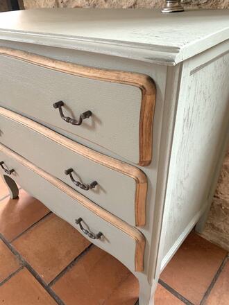 Commode 3 tiroirs vert laurier