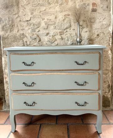 Commode 3 tiroirs vert laurier