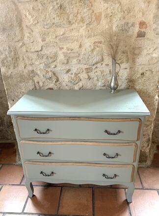 Commode 3 tiroirs vert laurier