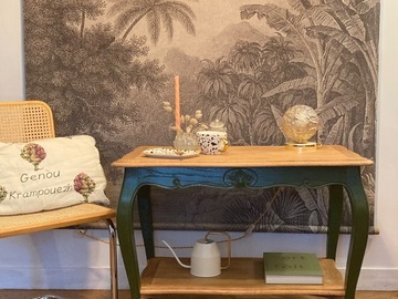 Vente avec paiement en ligne: Table d'appoint double plateaux vert olive, La Table Kervignac