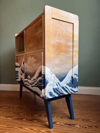Nami, enfilade vague d’Hokusaï avec portes coulissantes