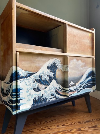 Nami, enfilade vague d’Hokusaï avec portes coulissantes