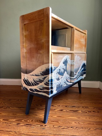 Nami, enfilade vague d’Hokusaï avec portes coulissantes