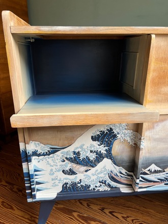 Nami, enfilade vague d’Hokusaï avec portes coulissantes