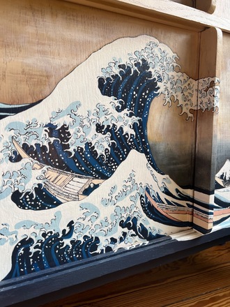 Nami, enfilade vague d’Hokusaï avec portes coulissantes