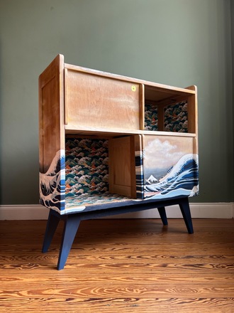 Nami, enfilade vague d’Hokusaï avec portes coulissantes