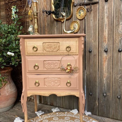 Vente avec paiement en ligne: Chiffonnier/commode art déco bohème terracotta 