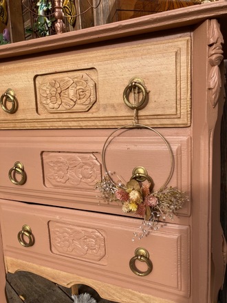 Chiffonnier/commode art déco bohème terracotta 