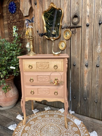 Chiffonnier/commode art déco bohème terracotta 