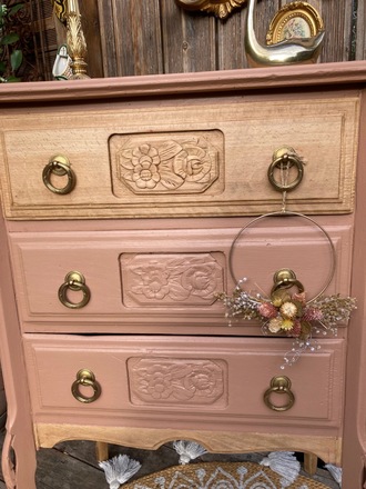 Chiffonnier/commode art déco bohème terracotta 