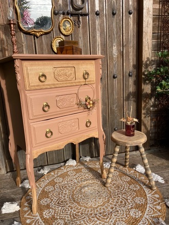 Chiffonnier/commode art déco bohème terracotta 