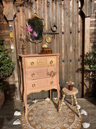 Chiffonnier/commode art déco bohème terracotta 