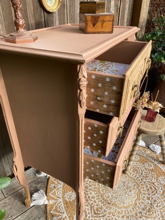 Chiffonnier/commode art déco bohème terracotta 