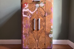 Vente avec paiement en ligne: Meuble musique vintage transformé avec motifs art nouveau