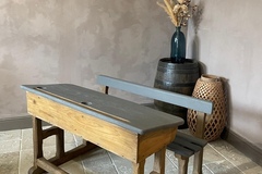 Vente avec paiement en ligne: Pupitre d'écolier vintage avec tablette pour enfant