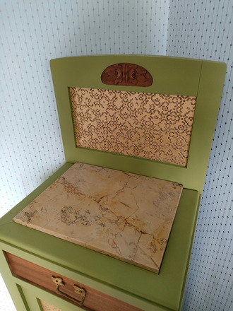 Chevet années 30 plateau marbre et vert herbarium