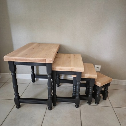 Tables d'appoint gigognes en chêne