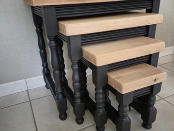 Vente avec paiement en ligne: Tables d'appoint gigognes en chêne