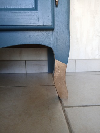buffet 2 portes, un tiroir bleu canard 