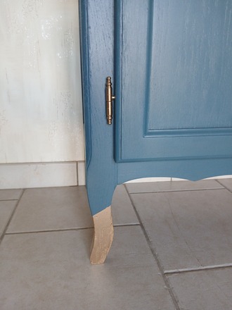 buffet 2 portes, un tiroir bleu canard 