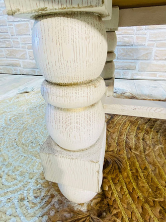 Table basse ronde blanche et bois 