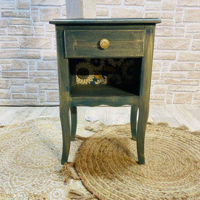 Vente avec paiement en ligne: Table de chevet bleu doré 