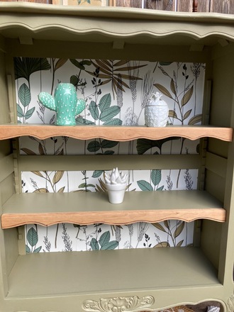 Bibliothèque merisier kaki/ feuilles (bibus XL)