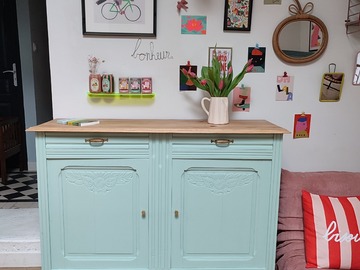 Vente avec paiement en ligne: Buffet art déco vert d'eau 