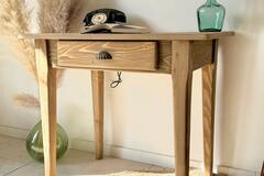 Vente avec paiement en ligne: Léon. Bureau style table de ferme en bois brut
