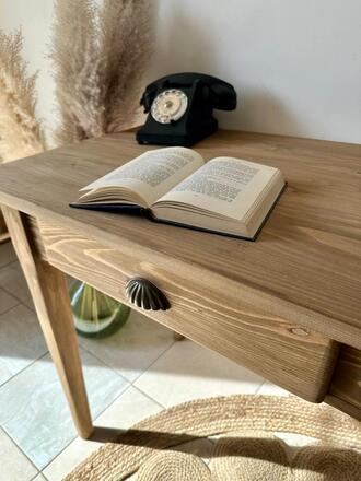 Léonie. Table d'appoint ou bureau en bois brut