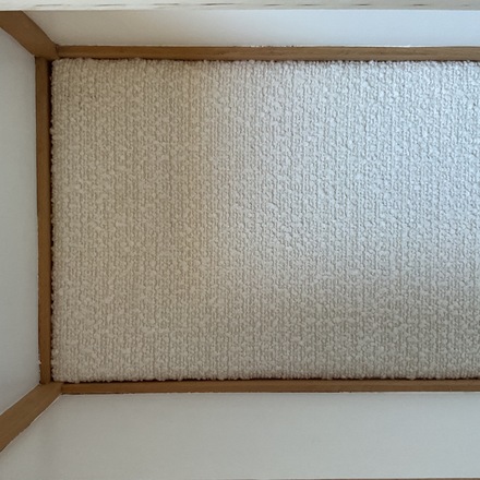 Banc coffre vintage tissu bouclette banc