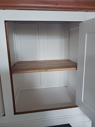 Buffet 3 portes merisier bois et blanc 