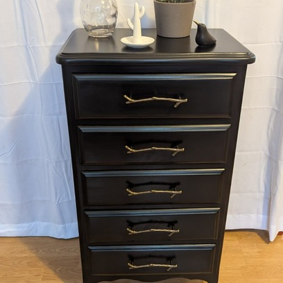 Vente avec paiement en ligne: Chiffonnier noir thème chiens