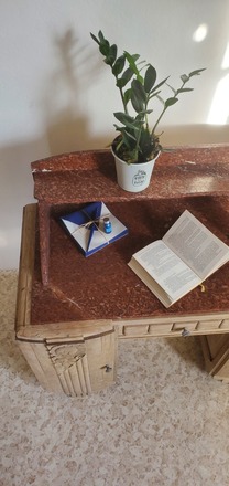  Bureau Raynal art déco chêne massif et marbre