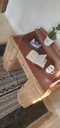  Bureau Raynal art déco chêne massif et marbre
